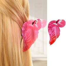 Flamingo Hair Clips for Women, Animal 1 Count Pack of 1 , Rose Red