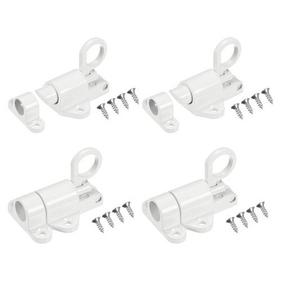 4-Pack Self-Closing Latch Aluminum Alloy with Screws for Door/Window [White]