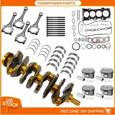 Engine Overhaul Rebuild Kit w/ Crankshaft Rods Kit For 2AZ-FE 02-15 Toyota 2.4L