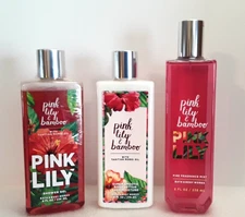 BBW Pink Lily & Bamboo Super Smooth Body Lotion Fragrance Mist Sealed Shower Gel