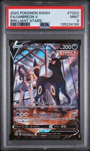Pokemon Umbreon v Trainer Gallery Full Art Brilliant Stars TG22/TG30 Mint PSA 9