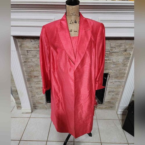 Le Suit Coral Suit De Jour Jacket and Sheath Dress Plus Size 20W New MSRP $248