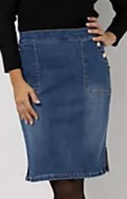 KILIAN KERNER SENSES Jeansrock, knielang Rundumdehnbund Front-Taschen. Gr.40