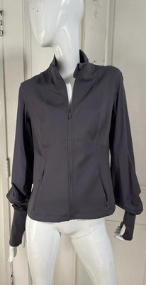 SWEATY BETTY LONDON NEW! Dark Slate Grey Full Zipper Fitness Jacket Sz M (8-10)