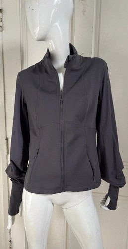 SWEATY BETTY LONDON NEW! Dark Slate Grey Full Zipper Fitness Jacket Sz M (8-10)