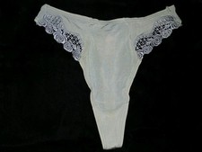 Vintage 90s Victorias Secret Gray Embroidered Rose Lace Thong Panties S EUC
