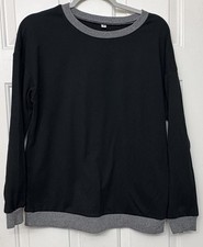 Cozy Black and Gray Fleece Sweatshirt - Size Medium