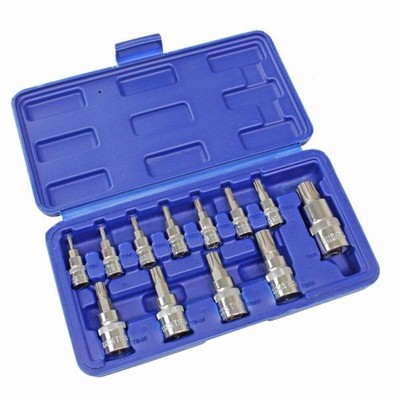 US PRO 12-teiliges Tamper Torx Plus Bit Steckschlüsselsatz TS8-TS60 1/4'' 3/8'' 1/2'' CR-V S2