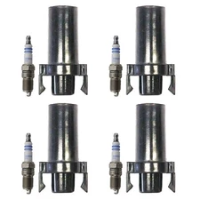 Bosch 4 Platinum Spark Plugs & Denso Ignition Coil Boot Kit for Alero Malibu L4