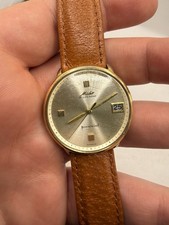 Reloj Automático Vintage Años 70 Mido Ocean Star Powerwind Chapado en Oro 35mm Suizo