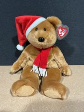 TY Beanie Buddy. 1997 HOLIDAY TEDDY Excellent Condition With All Tags 
