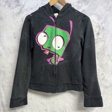 Vintage Invader Zim Hoodie Juniors XL 19x22 2007 Nickelodeon Mighty Fine