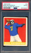 1948 Leaf #26 Bob Waterfield HOF RC PSA 2 GOOD White Letters variation