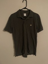 Brooks Brothers 1818 Slim Fit Gray S/S Performance Polo Shirt - Men's Medium