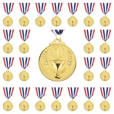 24Stk Gold Silber Bronze Preis Metalle 2"  Stil Medaillen 1.Gewinn