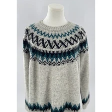 The Great. The Chalet Gray Fair Isle Sweater Alpaca Blend Cabincore Cozycore M
