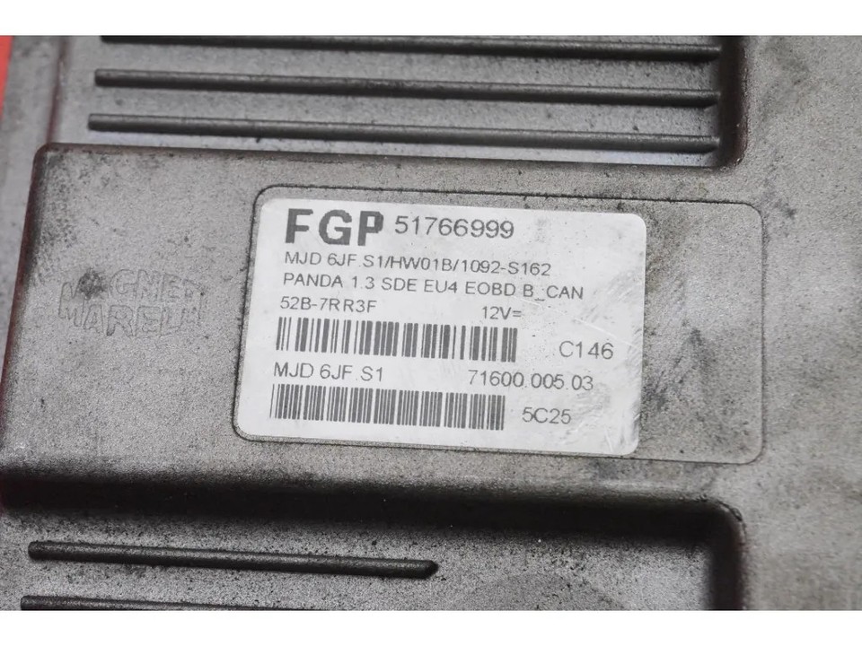 FIAT PANDA VAN 312, 519 Engine Control Unit 51766999 2005 38692158 ...