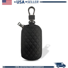 Car Key Case Leather Remote Key Fob Cover Metal Hook And Zipper Blcolor Black Car Key Case Leather Remote Key Fob Cover Metal Hook And Zipper Blcolor Black