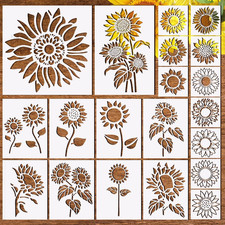 20 Pieces Sunflower Stencils Reusable Sunflowers 5 inches W x L 
