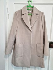 REISS MANTEL Gr. 10 BEIGE/ROSA 100% WOLLE SEHR GUTER ZUSTAND knielang smart weich