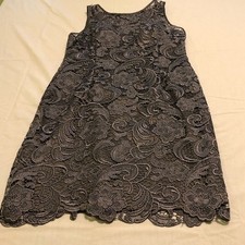 New Adrianna Papell size 14 charcoal gray knee length lace dress Spring & Summer