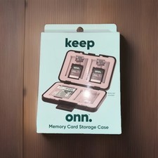 ONN Memory Card Storage Case: Securely Store 12 SD/MicroSD/CF Cards. Shockproof