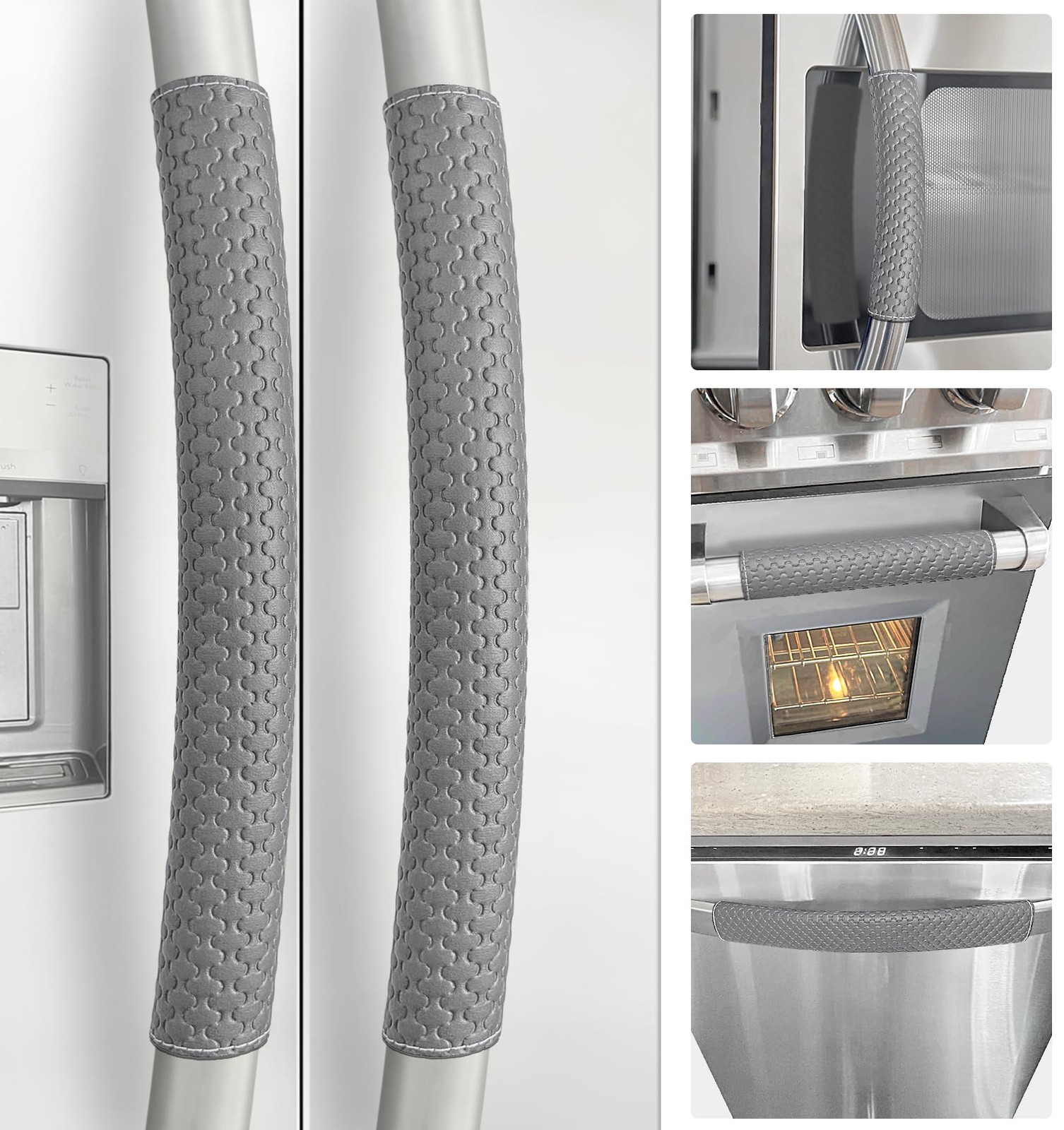 Refrigerator Door Handle Covers, 5 PCS, Performance Appliance Dark Gray 