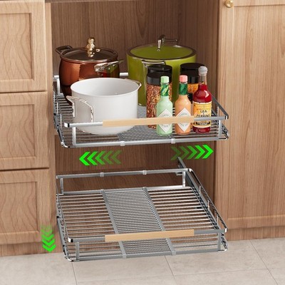 SOFRON Expandable Pull Out Drawers for Cabinets, Kitchen Cabinet Slide Out Sh...