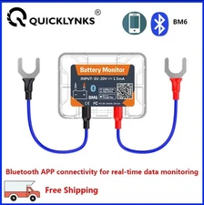 QUICKLYNKS 12V Battery Monitor Wireless Bluetooth Car Battery Tester for Car ATV