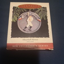 1994 Hallmark Keepsake Christmas Holiday Tree Ornament Baseball Babe Ruth