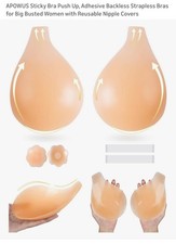 Sticky Bra Push Up, Adhesive Backless Strapless Bras/ Reusable Nipple Covers