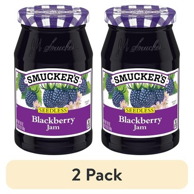 (2 pack) Smucker's Seedless Blackberry Jam, 18 oz Free Shipping