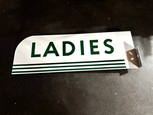 Vintage Texaco Porcelain flange sign Ladies Restroom bathroom gas station