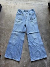 70s VINTAGE Bell Bottom Jeans Size 28x30 Hippie Seafarer Style