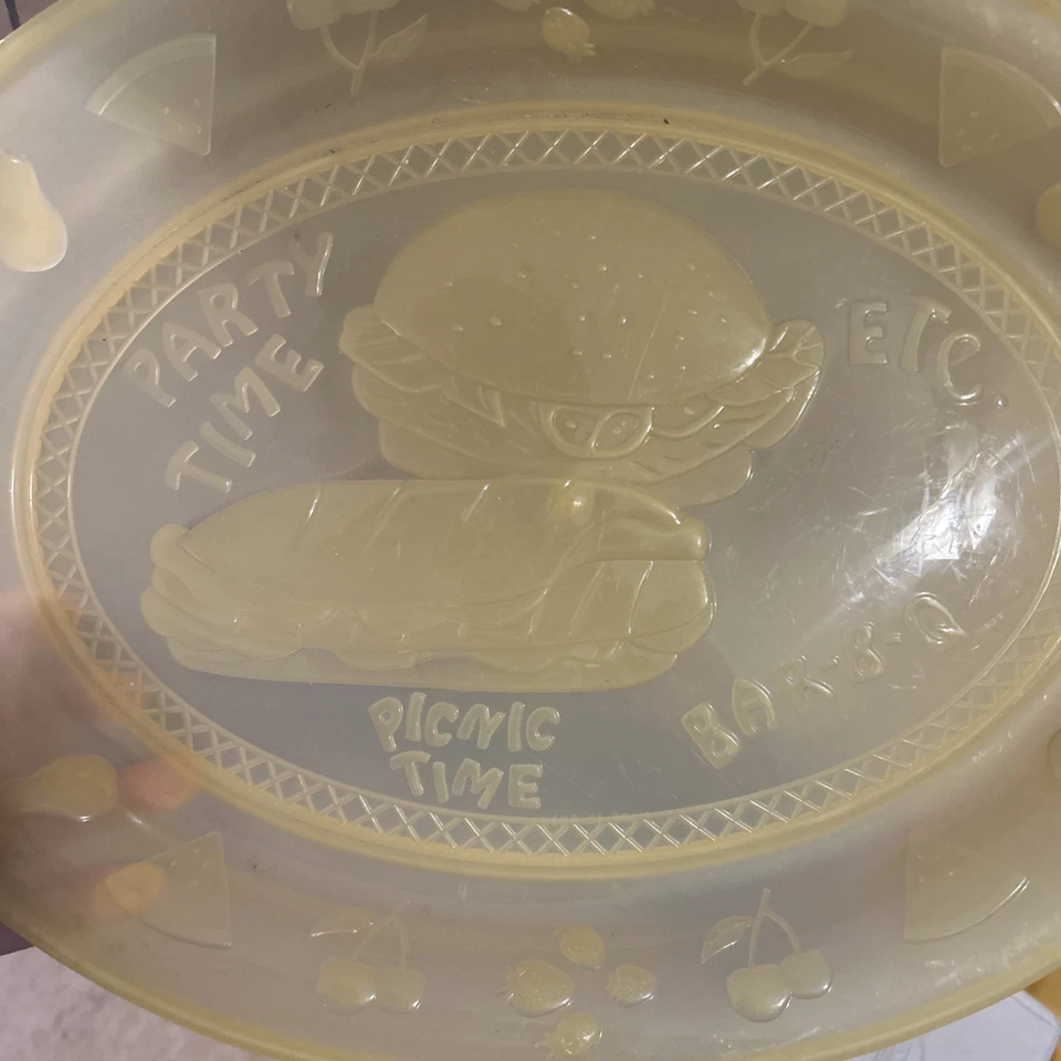 Large Yellow Melamine BBQ Picnic Serving Tray - Summer Time - Image 2 of 2