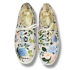 Keds x Rifle Paper Company Champion Sneakers Pink Floral Canvas Lace up Size 8