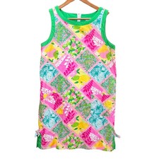 Lilly Pulitzer Patchwork Sleeveless Mini Shift Dress Womens 6 Preppy Vacation