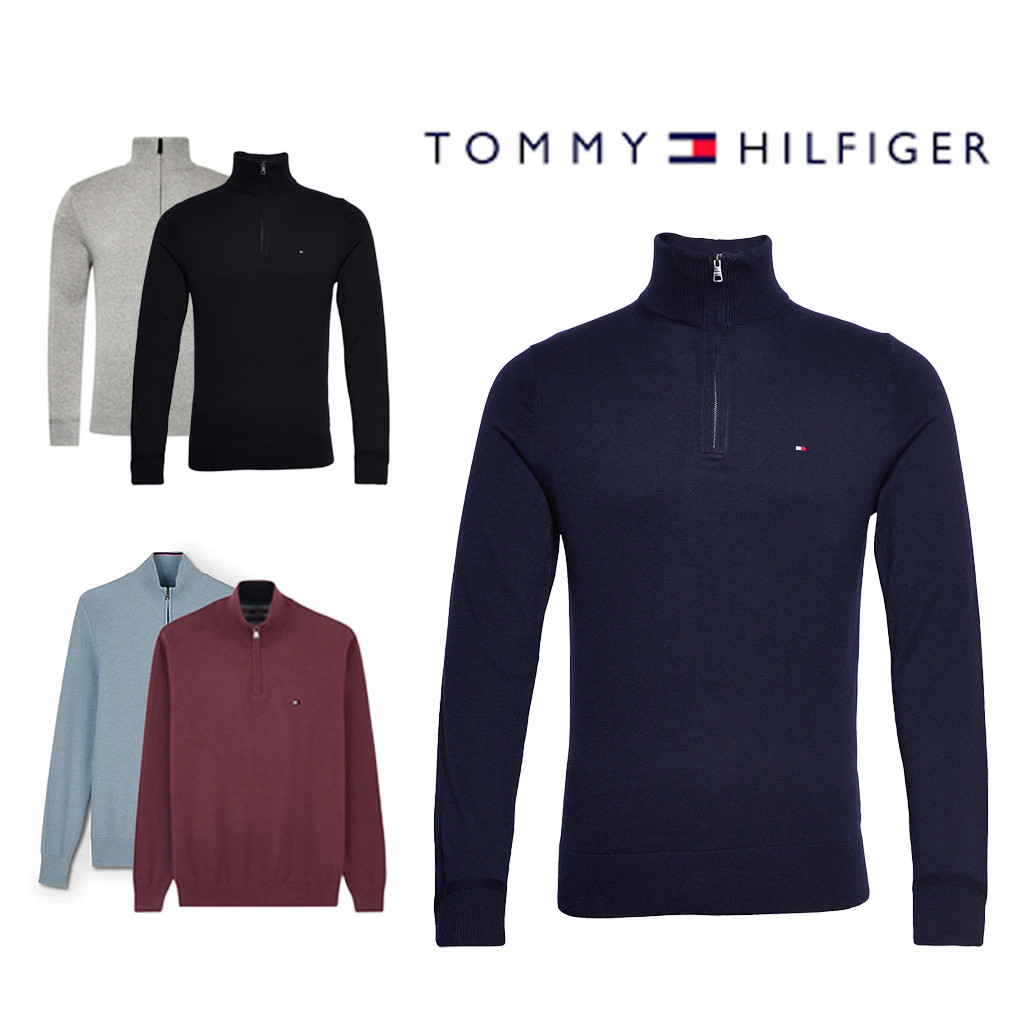 Tommy  Men's 1/4 Zip Jumper Winter Wear Essential for Style | Clearance Sale
