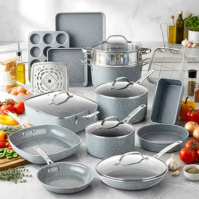 Granitestone 20-Pc Nonstick Cookware Set Pots Pans Bakeware Kitchen Set
