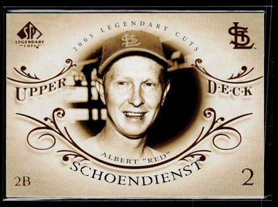 2005 SP Legendary Cuts Set-Break #65 Red Schoendienst, Near Mint or Better