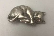 Cast Silver Cat Figurine DCM London 1991 90g GEZX