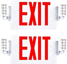 2 Pack LED EXIT Sign Light Combo with Back-up Battery for Commercial UL Listed