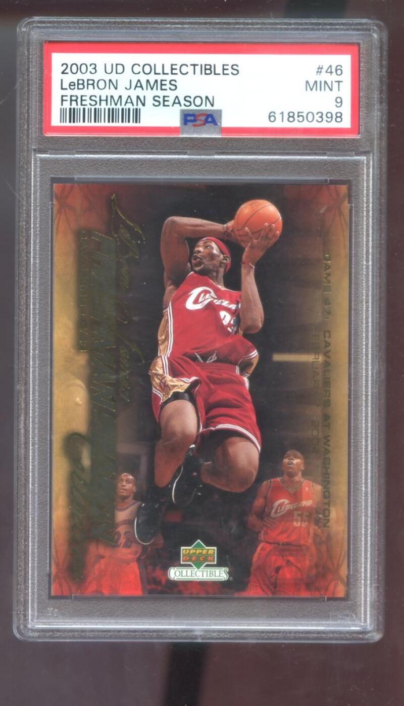 2003-04 UD Upper Deck #46 Lebron James Freshman Season ROOKIE PSA 9 Graded Card