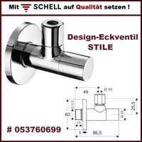 Schell 053760699 Stile Design Eckventil Mit Regulierfunktion 1/2 AG X 3/8 AG