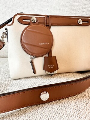 Fendi By The Way Canvas Shoulder Bag Ivory | eBay