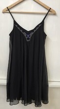 Express Beaded spaghetti strap chiffon layered Slip dress Black Size XS