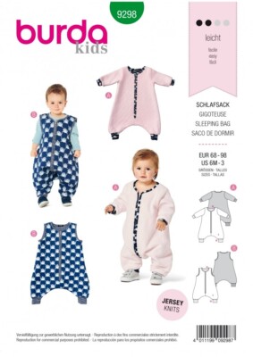 Burda Nähmuster 9298 Kinder, Baby 68 cm - 98 cm