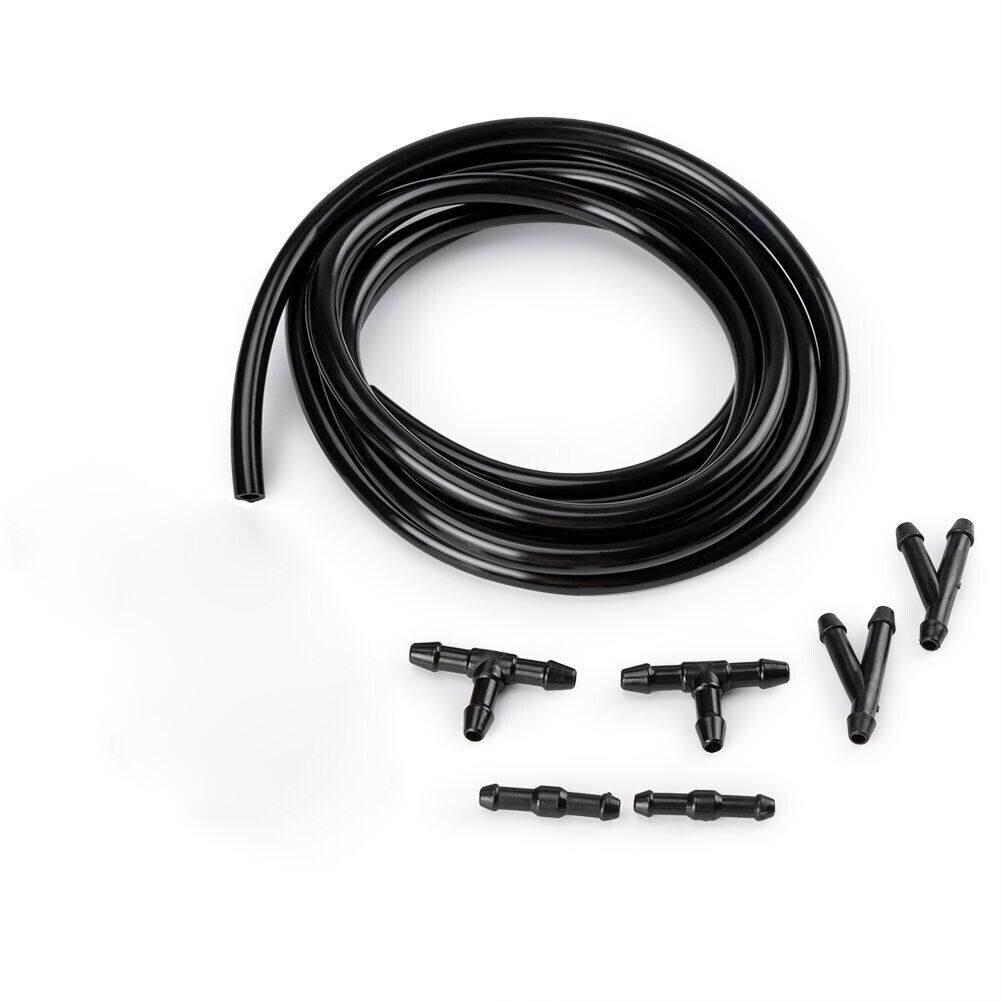 Windshield Washer Squirter Nozzle Kit Spray Pump Hose 2M Connector