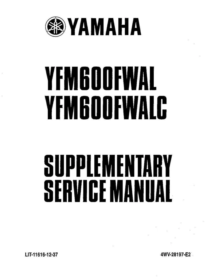 Manual de reparación de taller de servicio de perforación de 3 orificios 98 99 Yamaha YFM600 YFM600F Grizzly 600 Foto 4 de 4