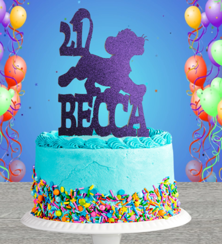 PERSONALISED LION KING SIMBA ANY NAME/AGE BIRTHDAY CAKE TOPPER - Afbeelding 1 van 2